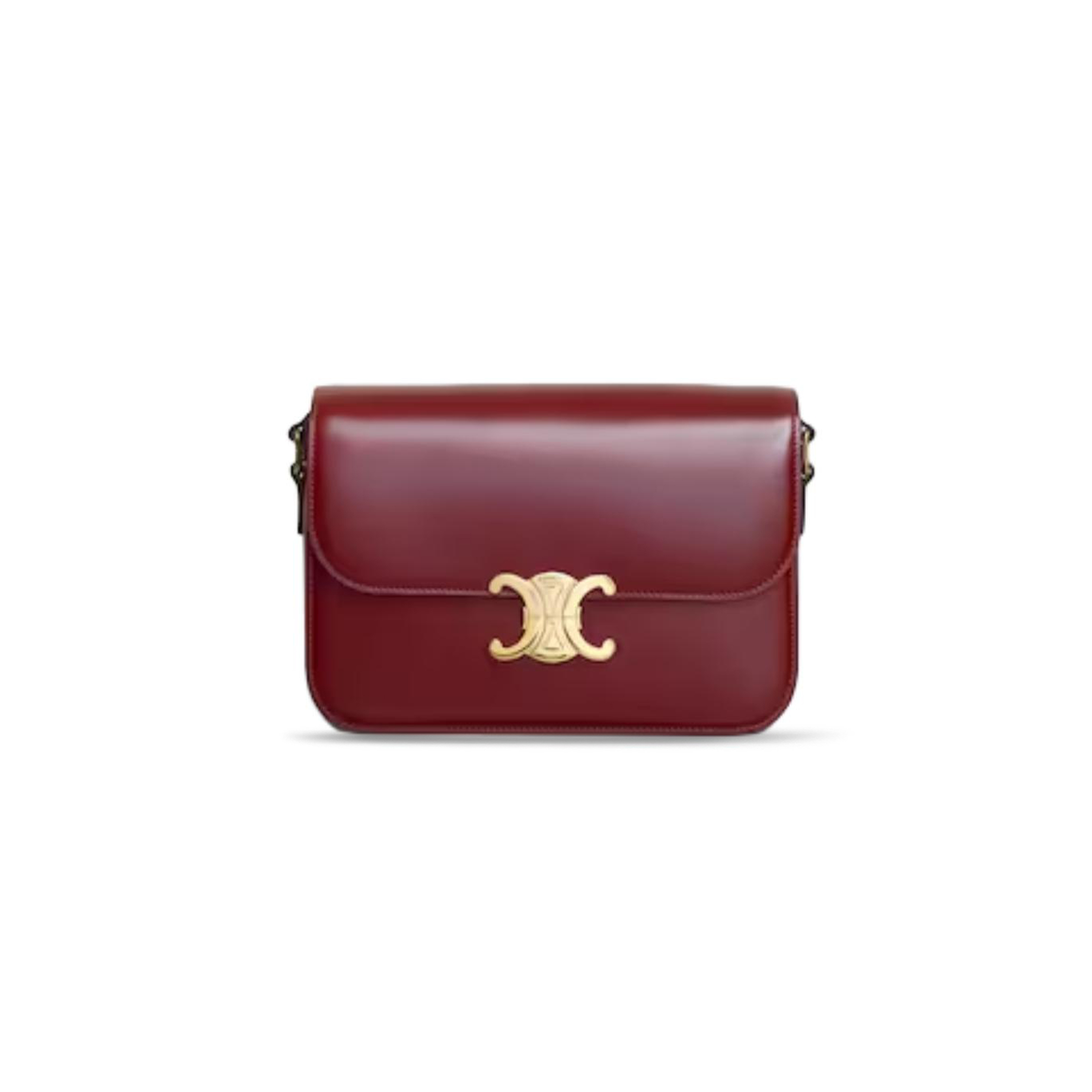 CELINE MEDIUM TEEN TRIOMPHE BAG IN SHINY CALFSKIN 187363BF4.28LB (22.5*16.5*7.5cm)